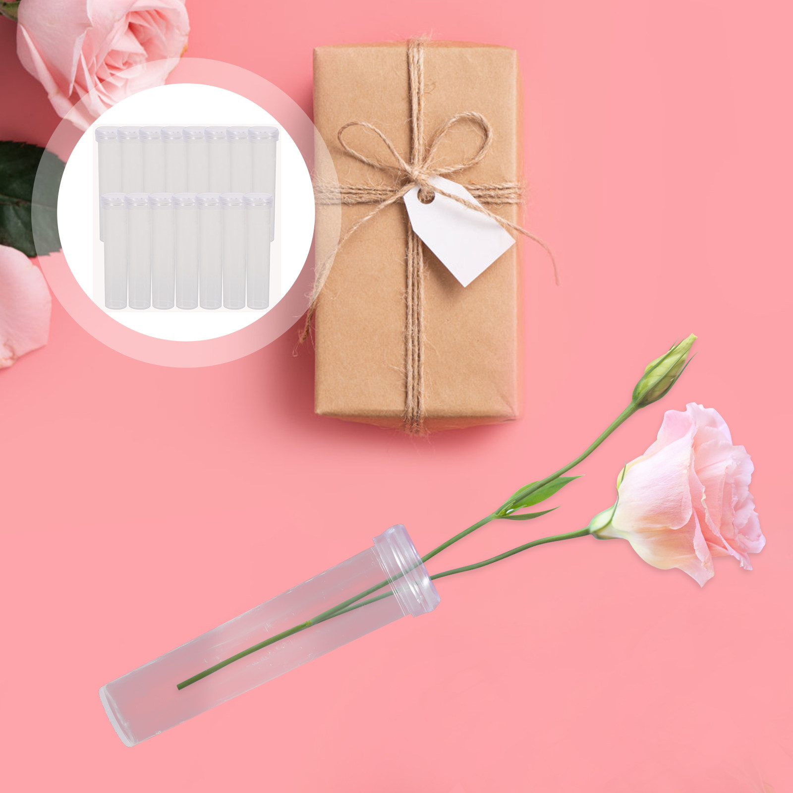 Longs Florist Supply - 50 Tubos Transparentes para Flores, Tubo