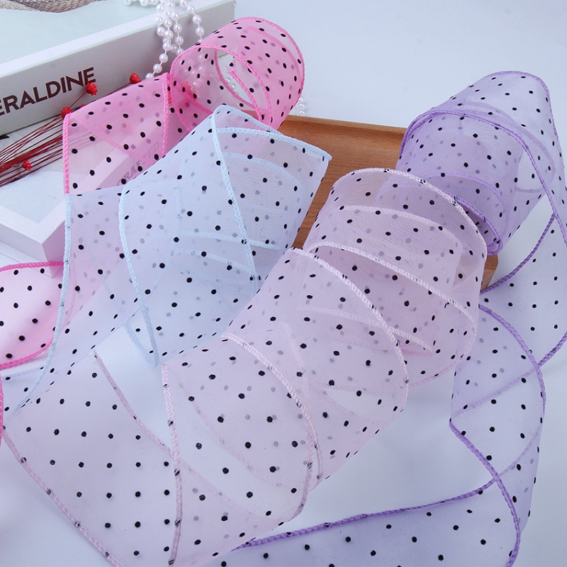 Florist Supply Ribbon - 50 yardas de gasa con puntos,
