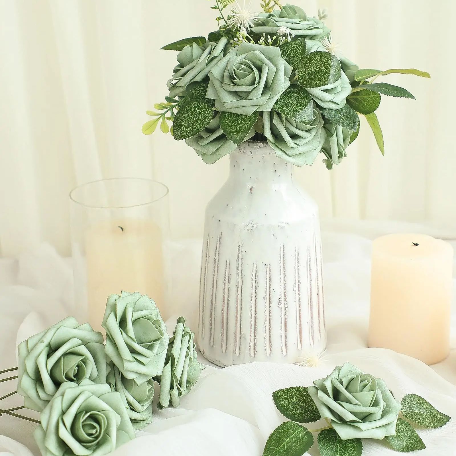 Flores artificiales, 25 uds.,  - Florist Supply Bulk reseña y precio