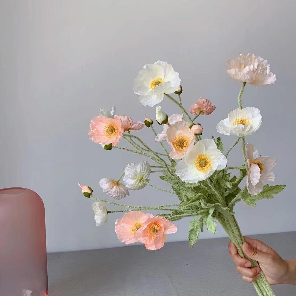 Flores de seda de amapola fals - Florist Supply Bulk reseña y precio