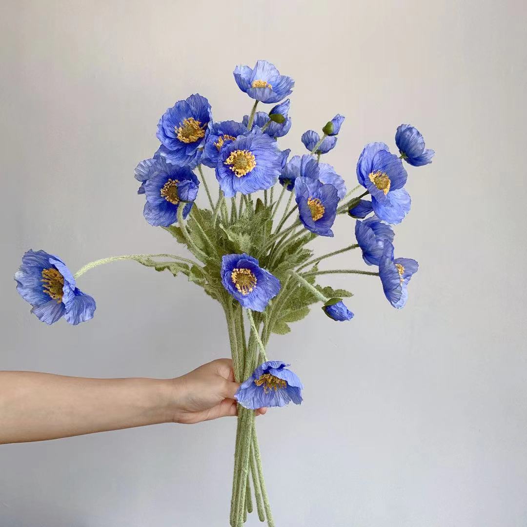Flores de seda de amapola fals - Florist Supply Bulk reseña y precio